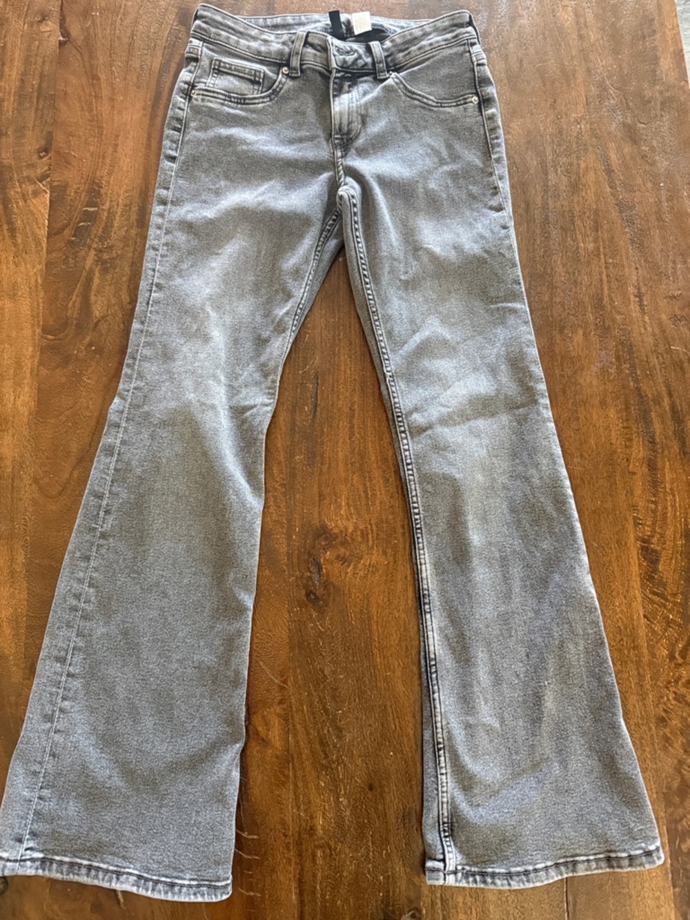 H&M Gray Flared High-Rise Jeans